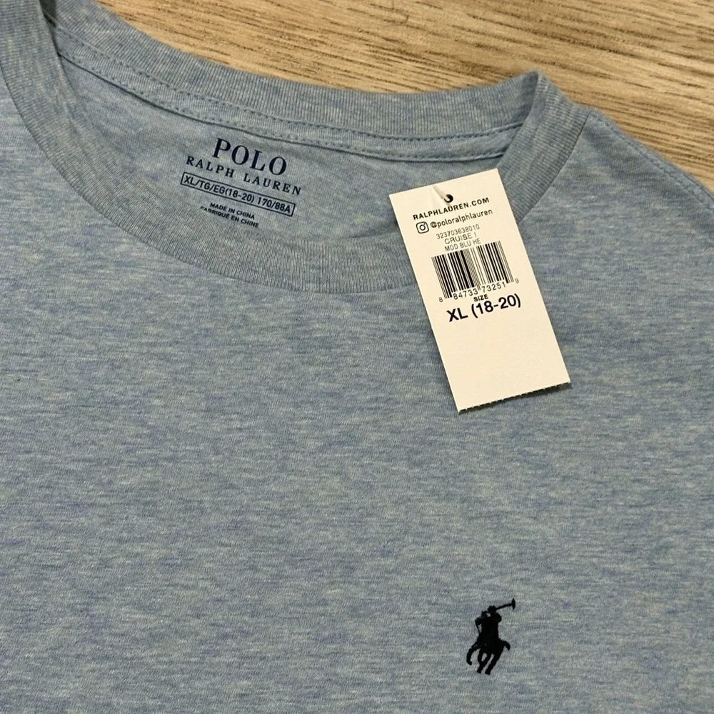 NWT YXL Ralph Lauren Light Blue Short Sleeve Tee